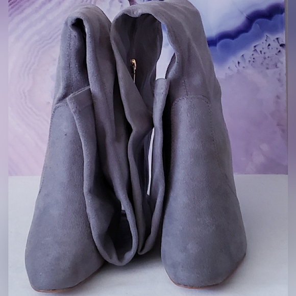 CAPE ROBBIN Grey Neptune Thigh High Pink Clear High Heel Boots - Picture 5 of 10